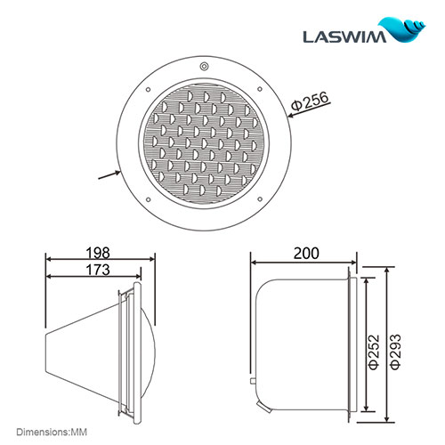 Laswim 12V 18W Stainless Steel Customized Swimming Pool LED Lights Underwater Inground Pool Lights, IP68