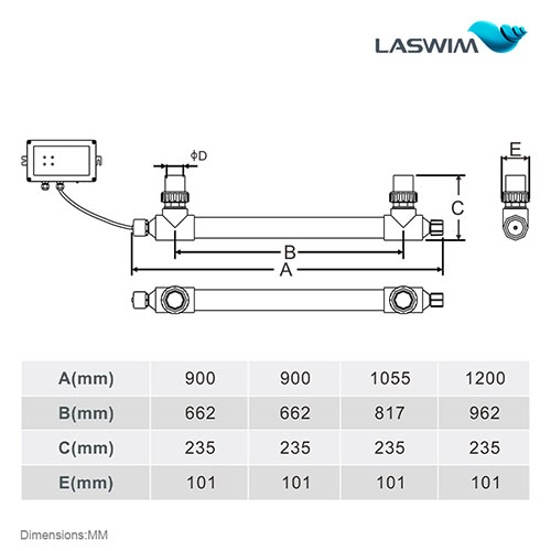 Laswim China Factory Prices ODM/OEM UV Sterilizer For Large Swimming Pools Aquariums