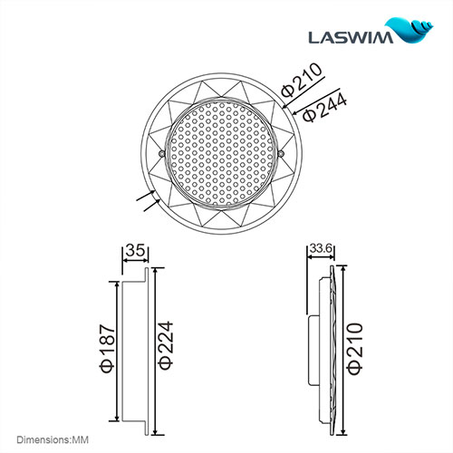 Laswim Custom Swimming Pool Light Ip68 Waterproof Rgb Swimming LED Pool Lights